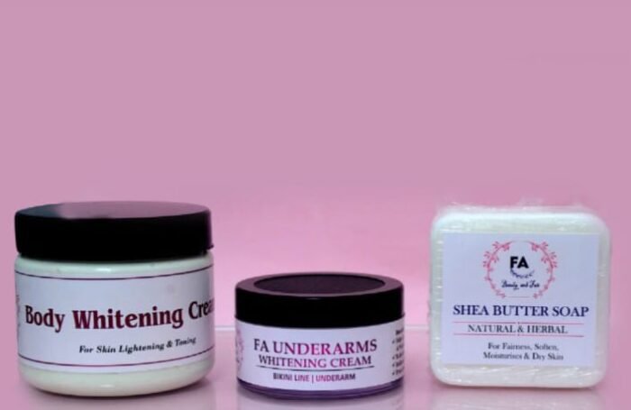 FA Big Body Whitening Cream + Underarm Cream + Shea Butter Soap Combo - Image 1