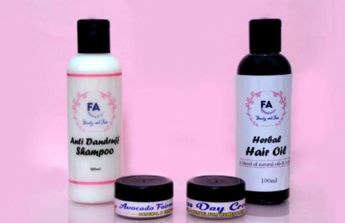 FA Mini Avocado Night Cream + Mini Fairness Day Cream + Hair Oil + Hair Shampoo Combo - Image 1