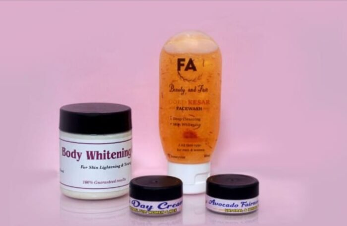 FA Mini Avocado Night Cream + Mini Fairness Day Cream + Small Body Whitening Cream + Kesar Gold Face Wash Combo - Image 1