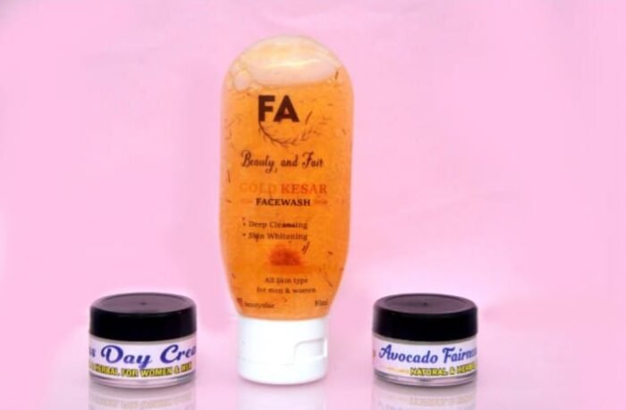 FA Small Avocado Night Cream + Small Fairness Day Cream + Gold Kesar Face Wash Combo - Image 1